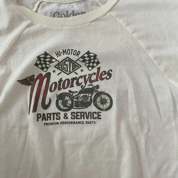 NWOT Pacsun Golden Hour motorcycle parts and service graphic cropped baby tee - Picture 2 of 3
